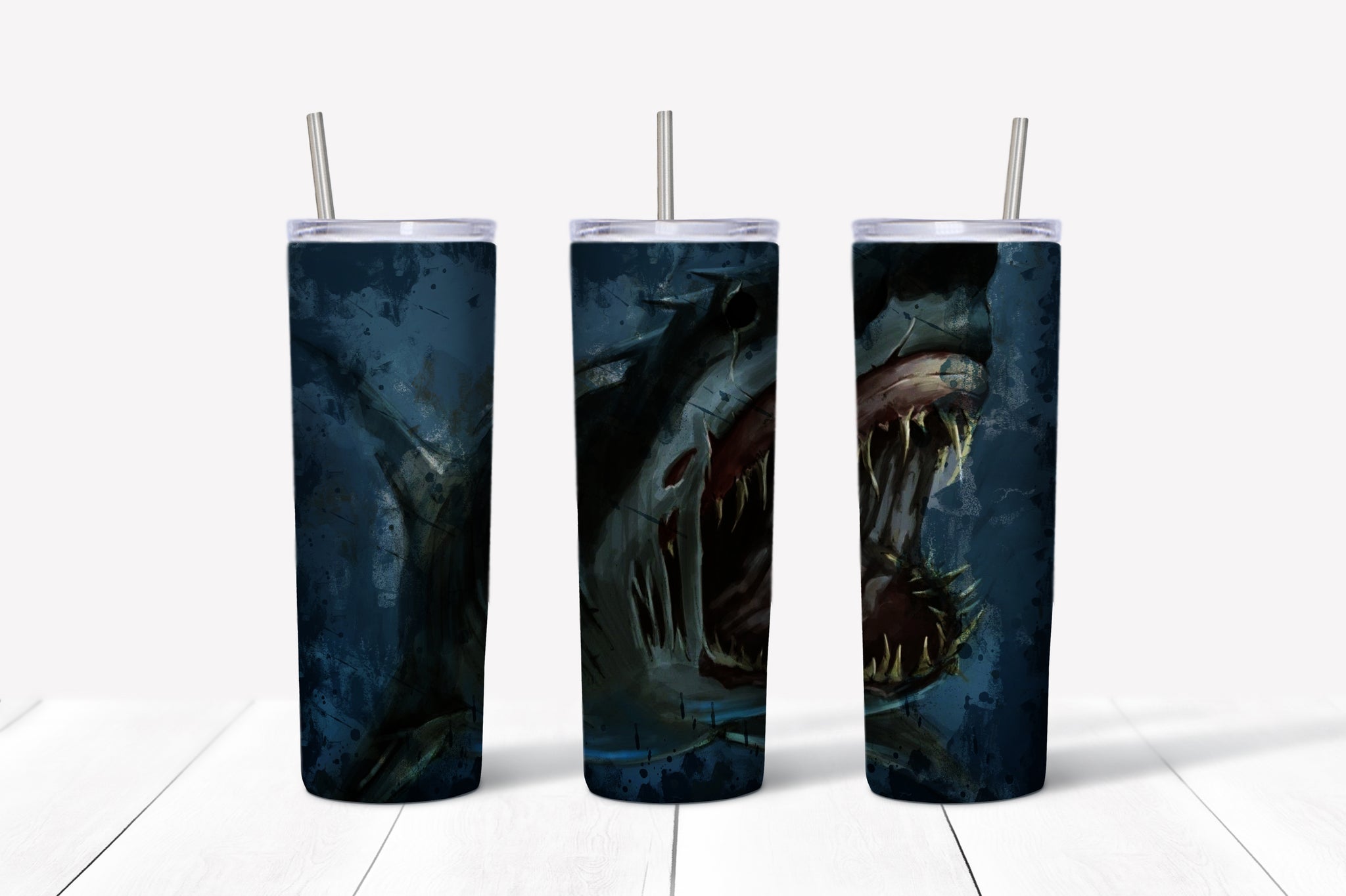 Shark Watercolor 20oz Tumbler
