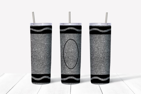 Silver Glitter Crayon 20oz Tumbler