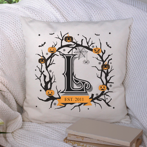 Spooky Halloween Monogram Pillow