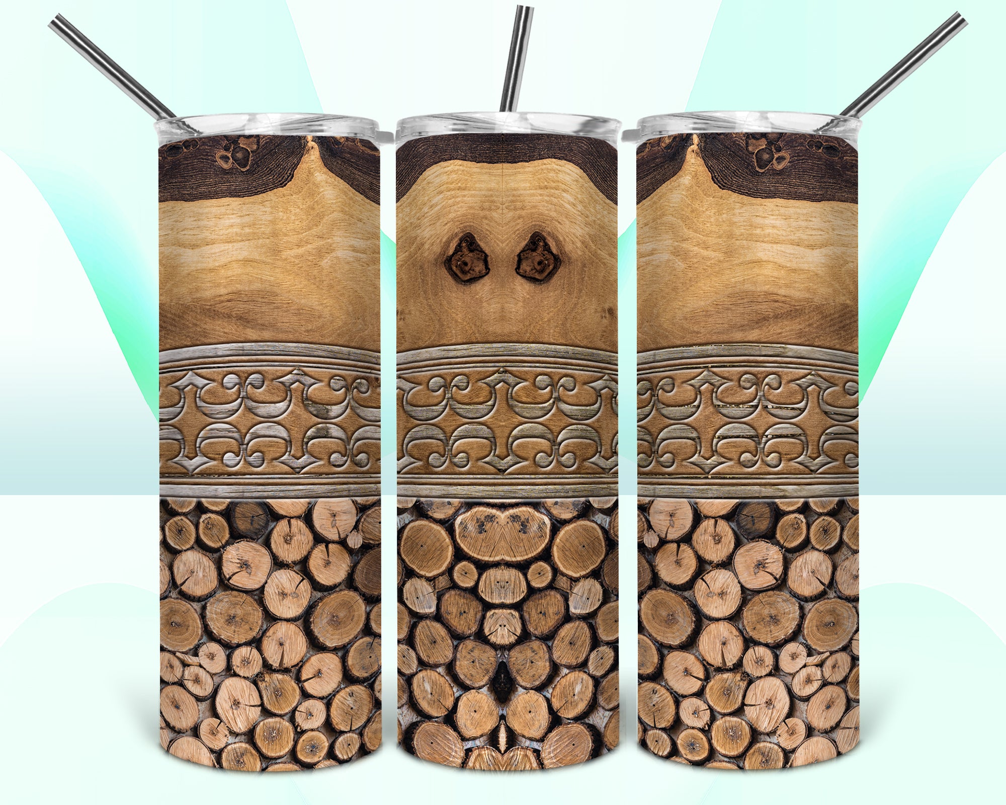 Stacked Wood 20oz Tumbler