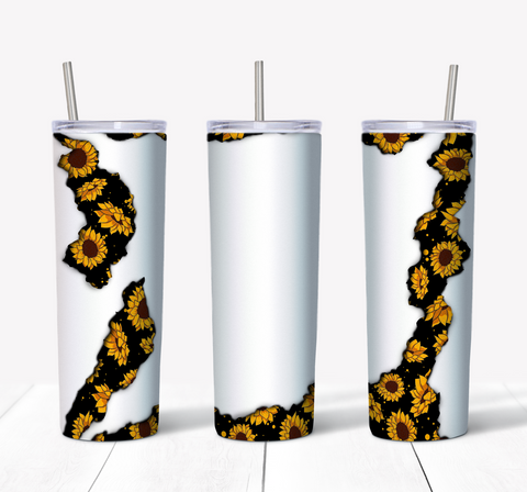Sunflower Burn - Black Background 20oz Tumbler