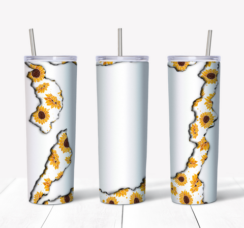 Sunflower Burn - White Background 20oz Tumbler