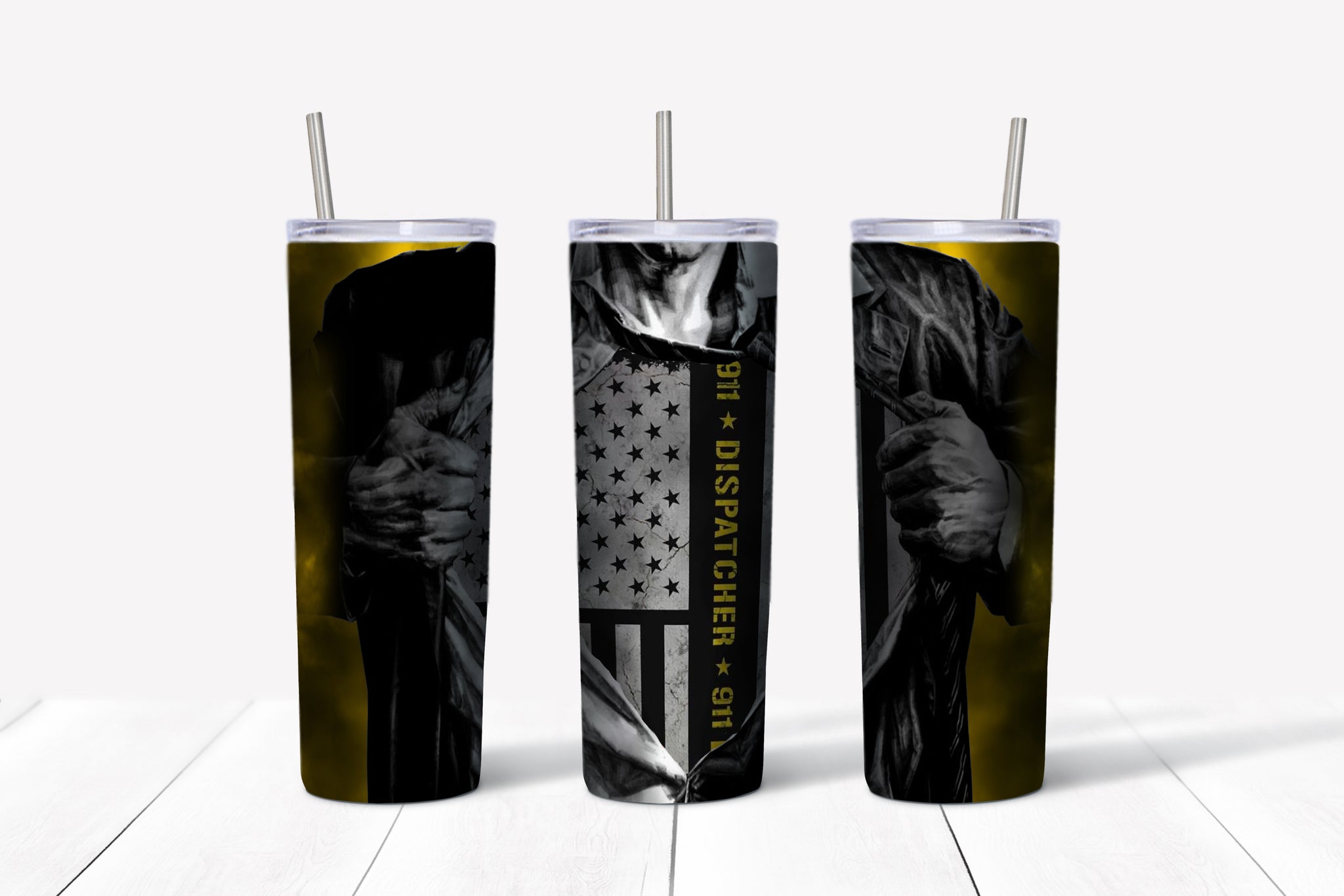911 Dispatcher Thin Yellow Line Superman Tumbler