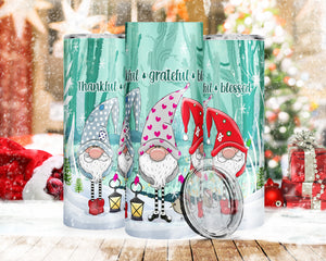 Thankful Grateful Blessed Gnomes 20oz Tumbler