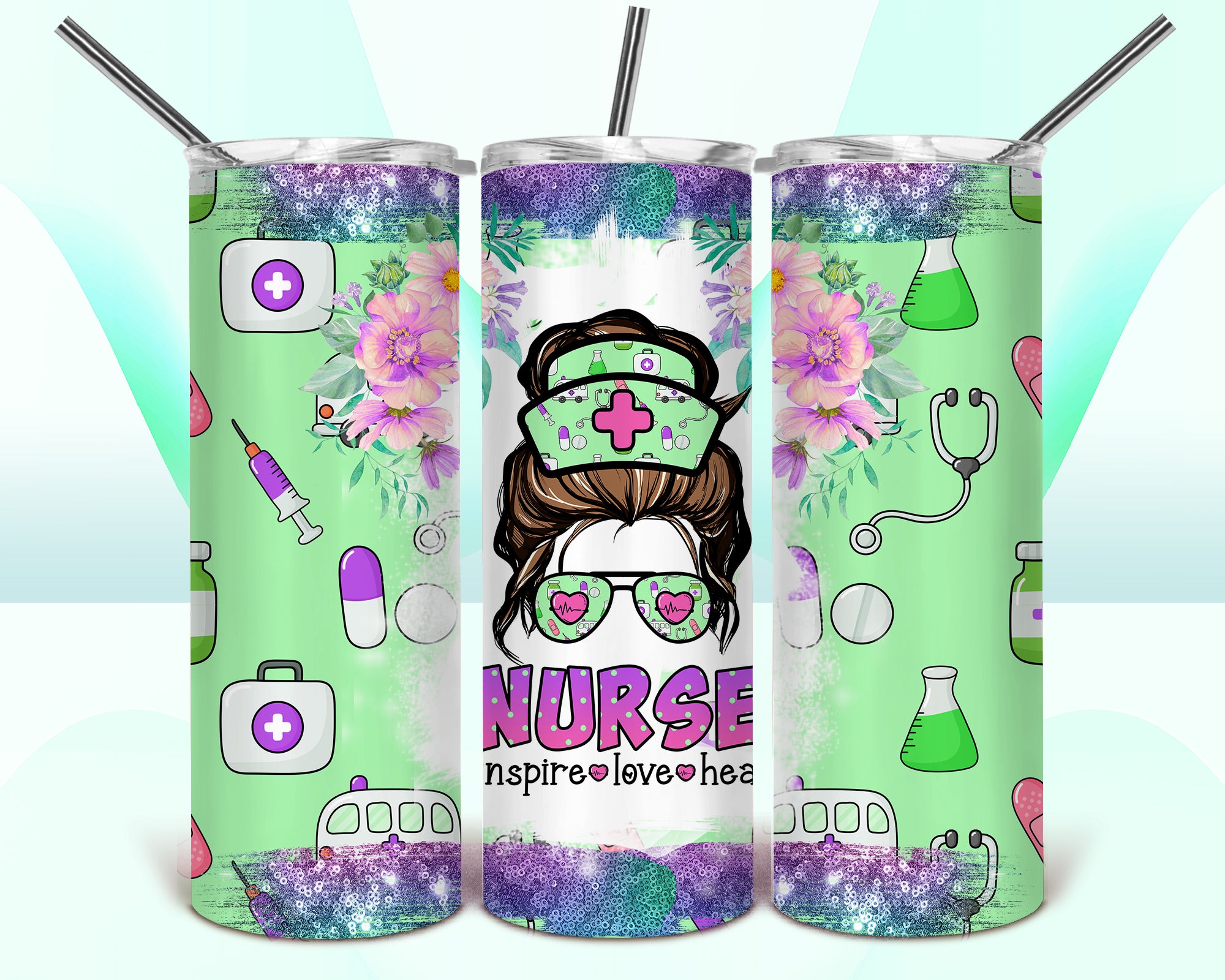 Nurse Inspire Love Heal 1 Tumbler